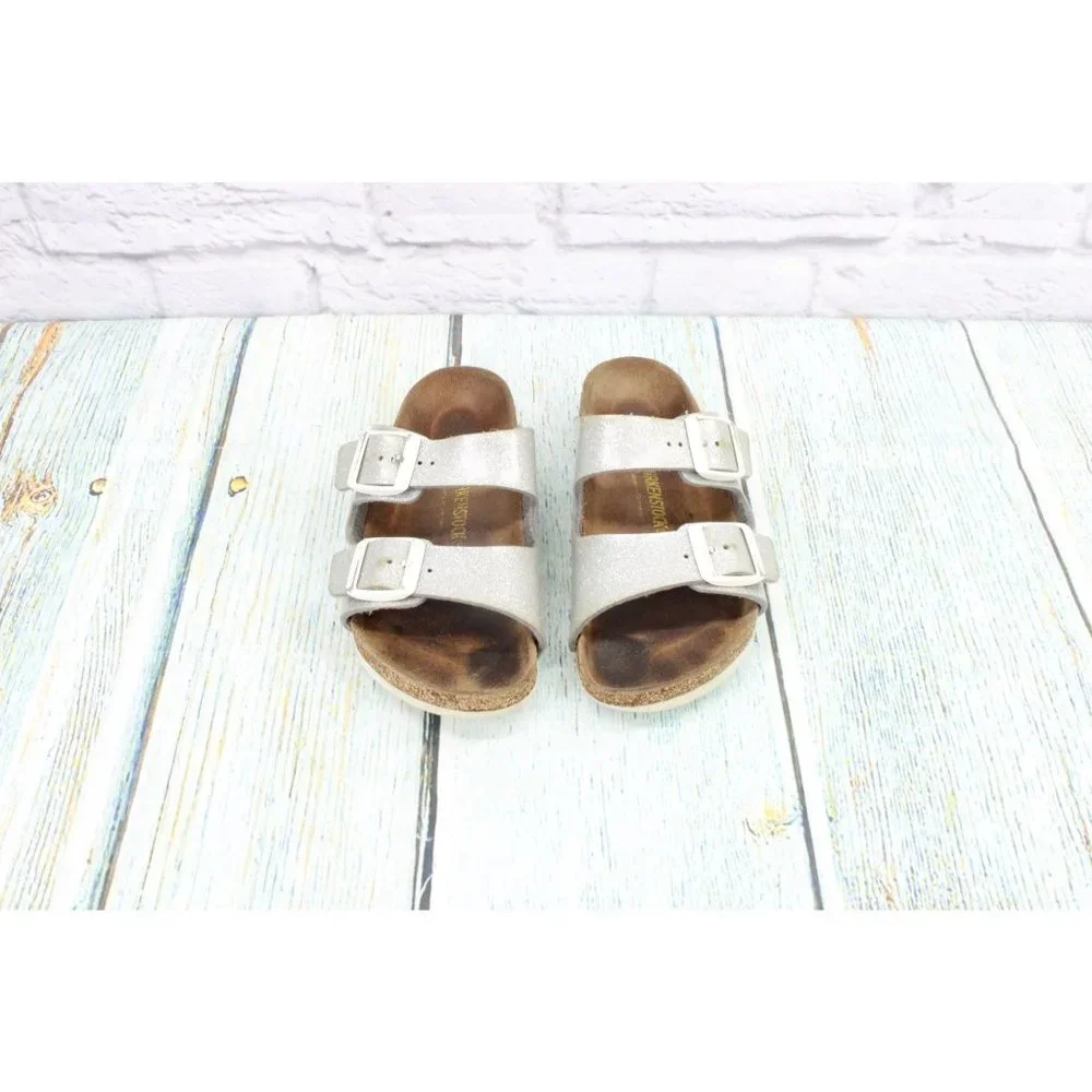 *Birkenstock Arizona Gray Nubuck 2 Strap Buckle Sandals Shoes Size EU 32 - Picture 5 of 10